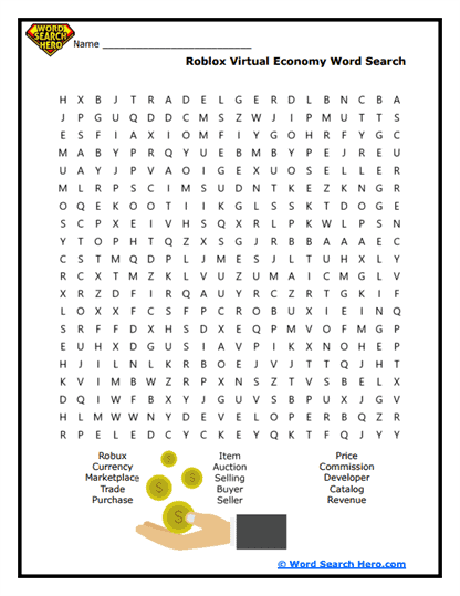 Virtual Economy Word Search