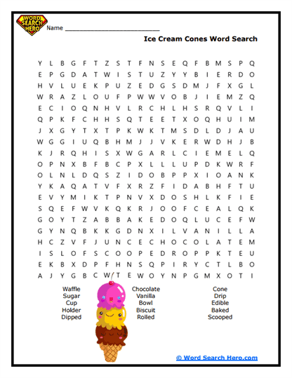 Cone Quest Word Search