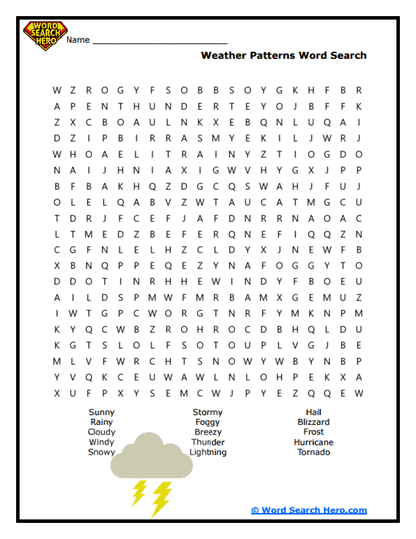 Weather Watch Word Search