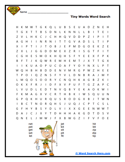 Tiny Words Word Search