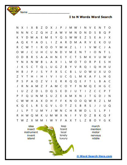 I-N Inquiry Word Search