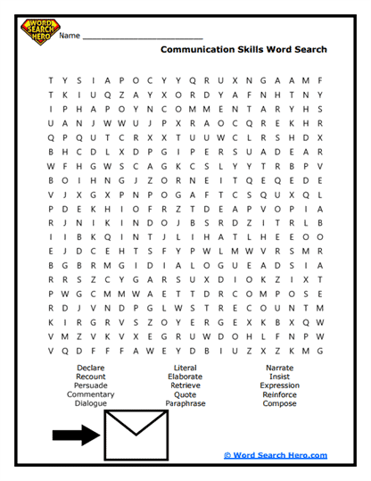 Communication Quest Word Search