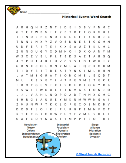 History Quest Word Search