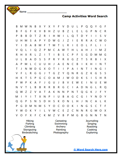 Outdoor Fun Word Search