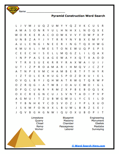Pyramid Builders Word Search