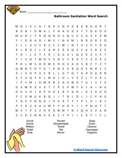 Bathroom Blitz Word Search