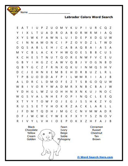 Furry Shades Word Search