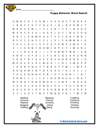 Puppy Playtime Word Search