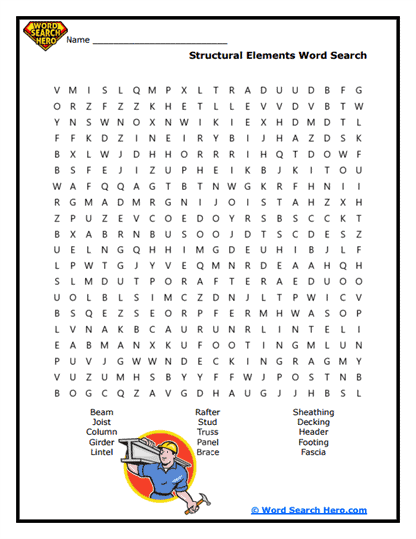 Strong Structures Word Search