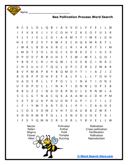 Pollination Power Word Search