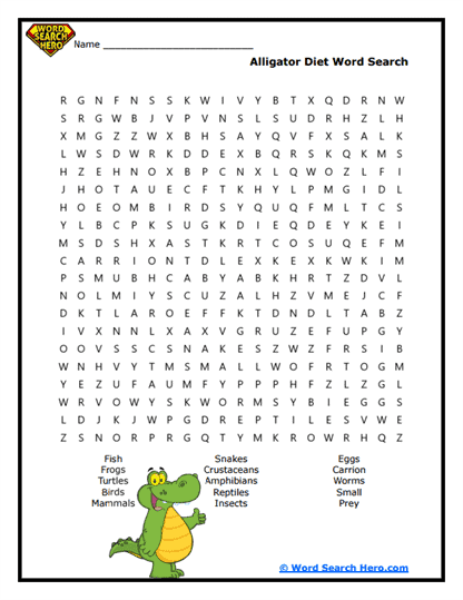 Alligator Word Searches