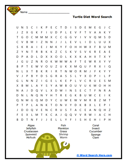 Shell Feeding Habits Word Search