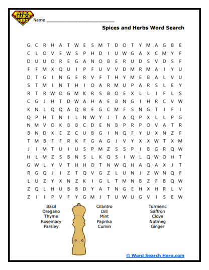 Spice Hunt Word Search