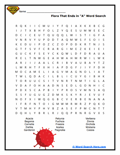 Flora Fiesta Word Search