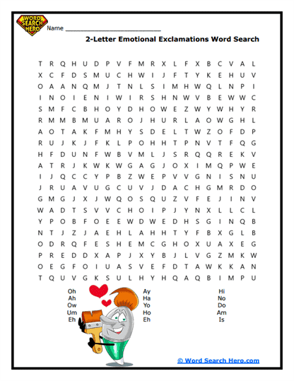 Exclamation Exploration Word Search