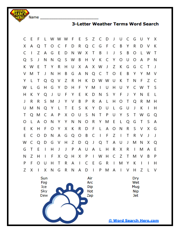 Weather Whiz Word Search