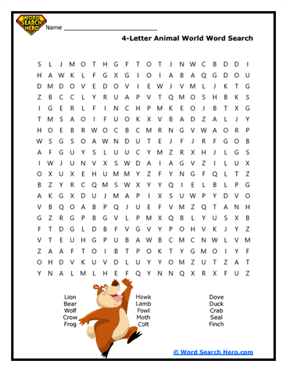 Animal Kingdom Word Search