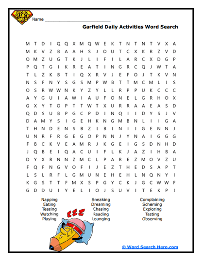 Lazy Life Word Search