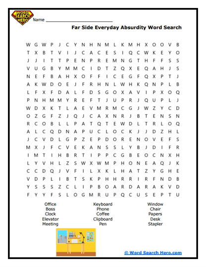 Office Oddities Word Search