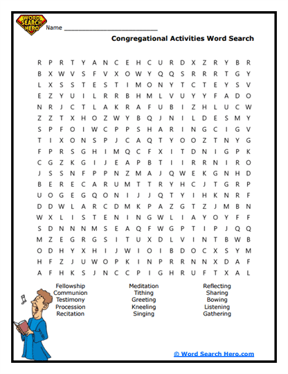 Congregation Actions Word Search