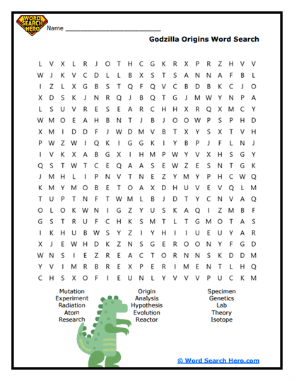 Origin Mystery Word Search