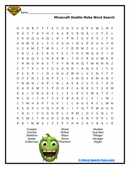 Monster Mayhem Word Search