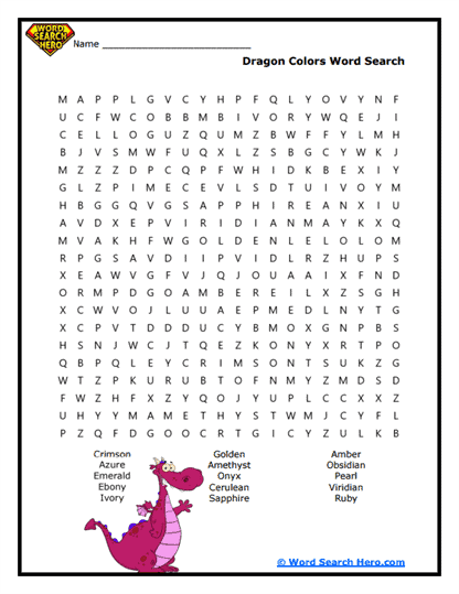 Dragon Word Searches