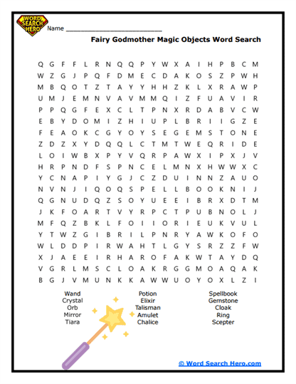 Magical Artifacts Word Search