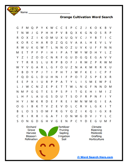 Citrus Farming Word Search