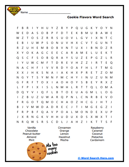 Flavor Quest Word Search