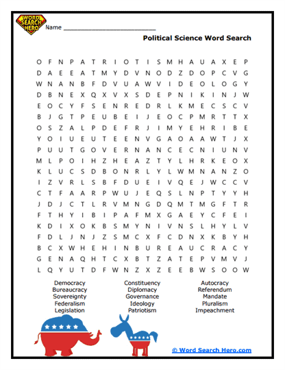 Political Science Word Search