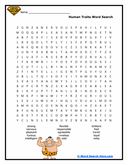 Trait Tracker Word Search