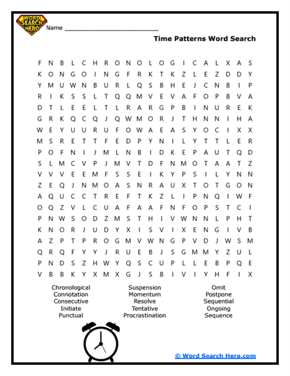 Time Management Word Search