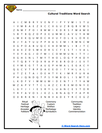 Cultural Connections Word Search