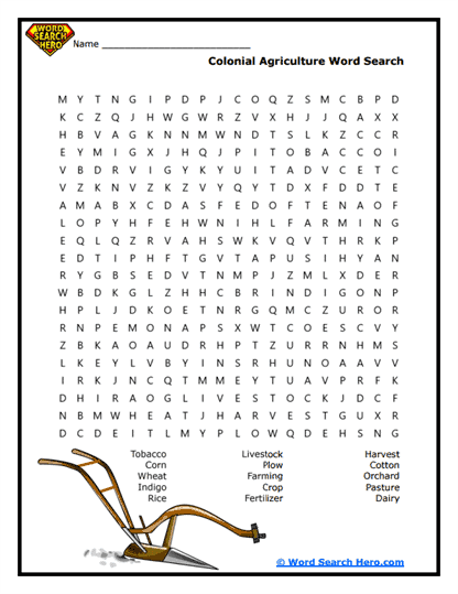 Agricultural Adventure Word Search