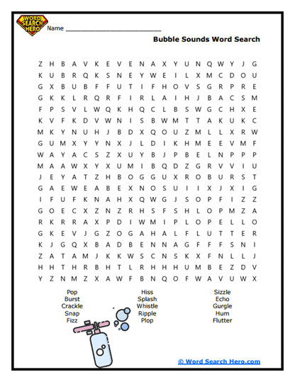 Bubble Sounds Word Search