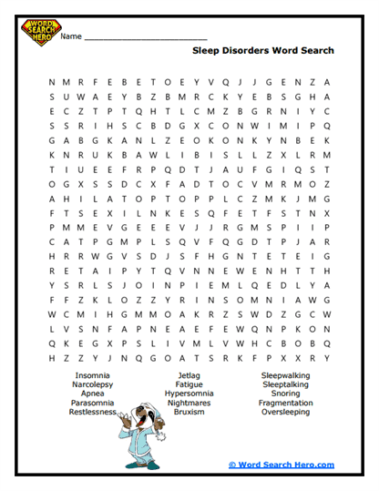 Sleep Struggles Word Search