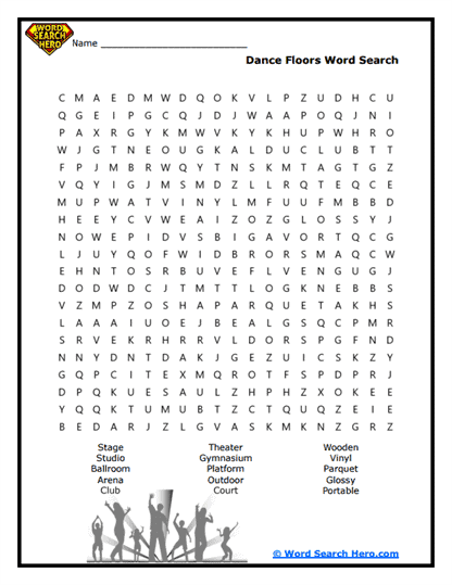 Dance Floors Word Search