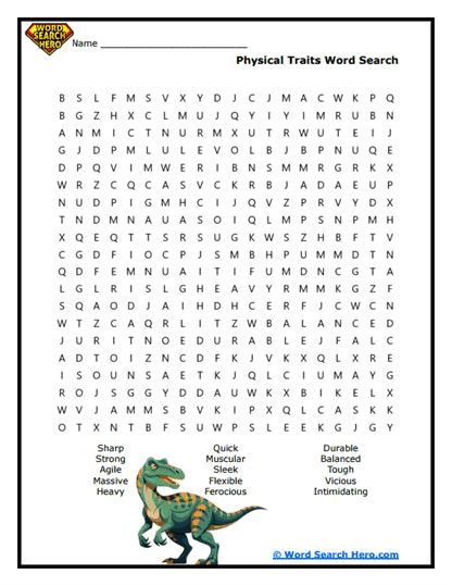 Dinosaur Word Searches