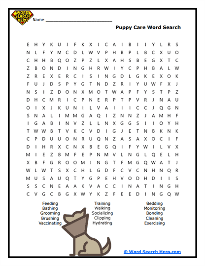 Happy Pups Word Search