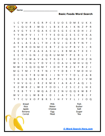 Food Frenzy Word Search