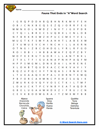 Animal Kingdom Word Search