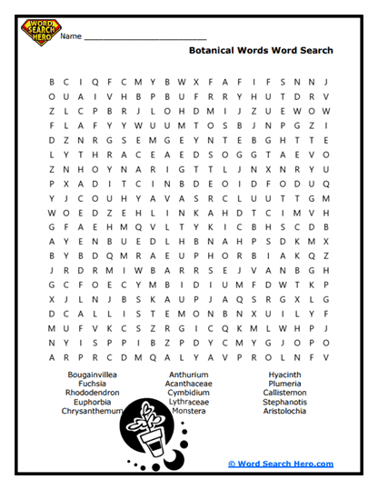 Botanical Bonanza Word Search