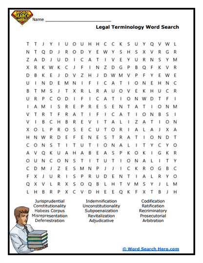 Legal Lingo Word Search