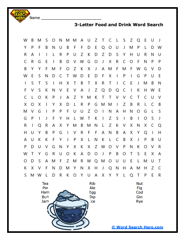 Tasty Terms Word Search