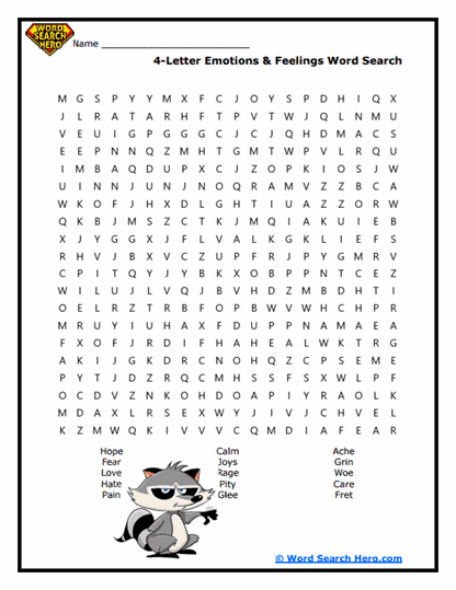 Feeling Finder Word Search