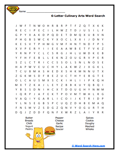 Kitchen Creations Word Search