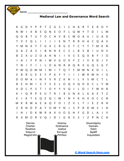 Laws & Decrees Word Search