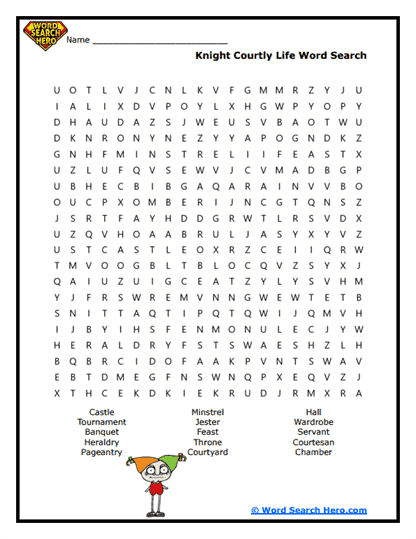 Castle Life Word Search