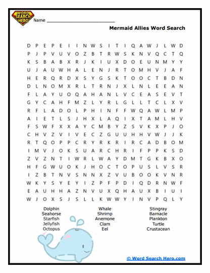 Ocean Allies Word Search